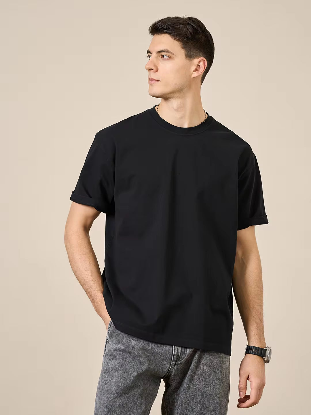  100% Cotton Fabric T-Shirt Men 